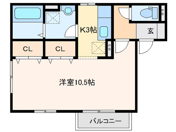 サニーハウス三日市の物件間取画像